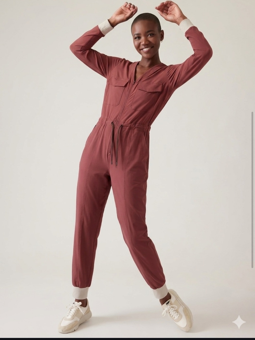 Athleta Mauve Long Sleeve Jumpsuit Size S